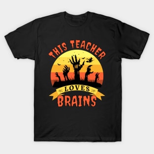 This Teacher Loves Brains T-Shirt